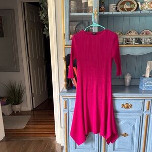 Elegant Magenta Long Sleeve Dress